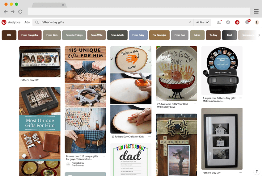Pinterest Search for Father's Day Gift Ideas
