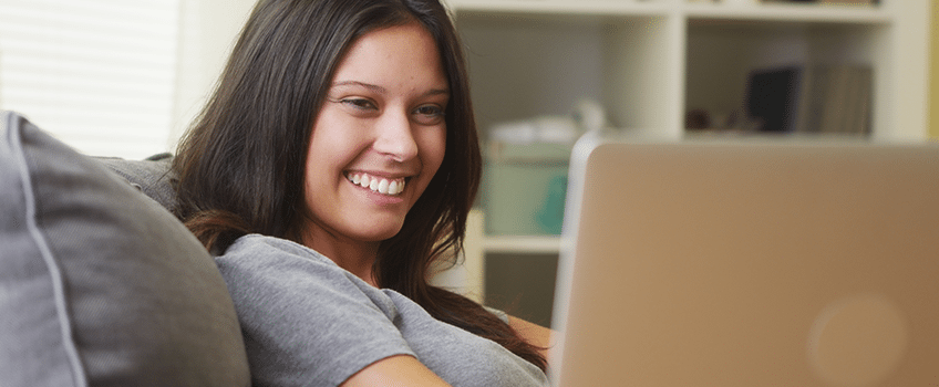 Mom watching computer