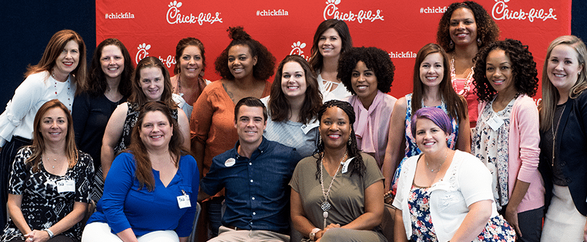 Chick-fil-A Moms Panel members with Mark Cathy