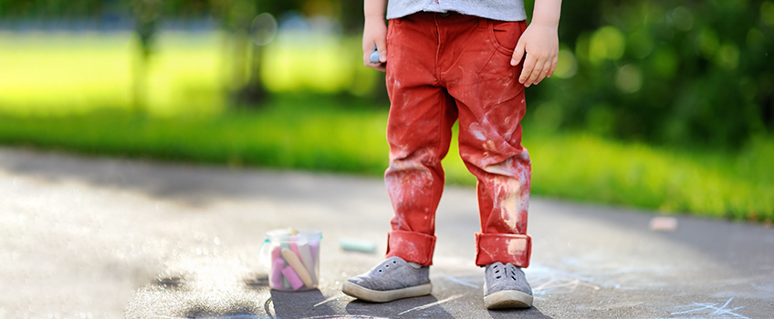 Dirty pants on child outside